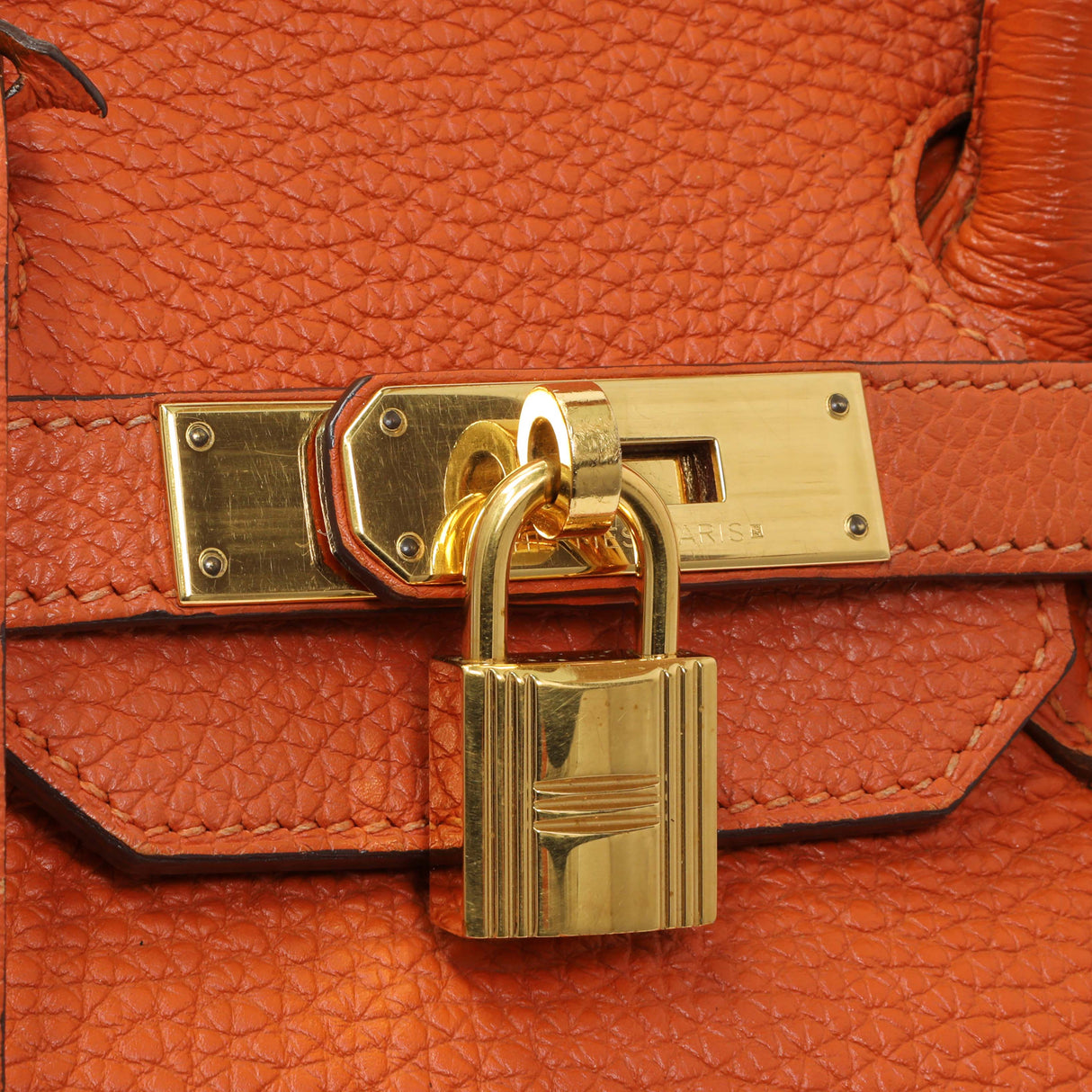 Hermes Orange Clemence Birkin 35 Handbags Hermes