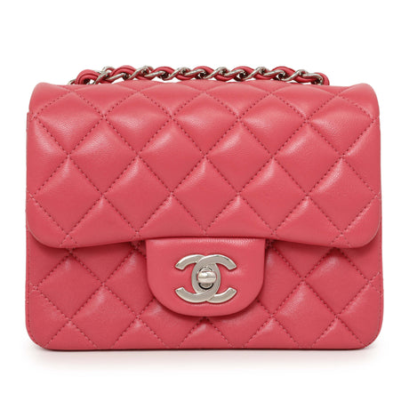 Chanel Pink Quilted Lambskin Mini Square Flap