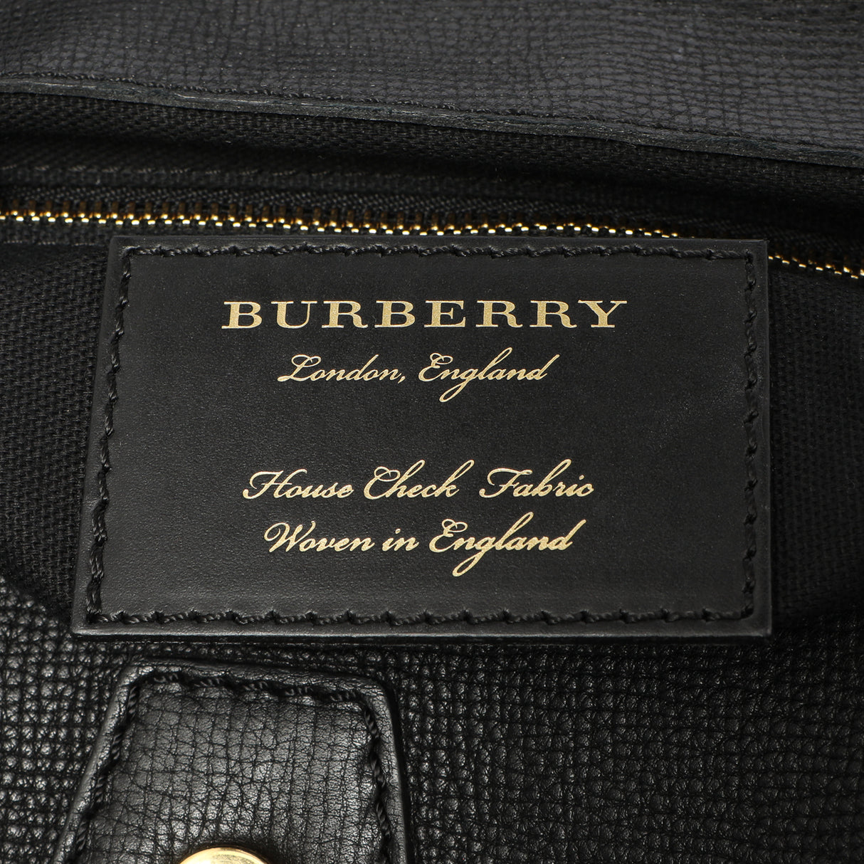 Burberry Black Derby Calfskin House Check Medium Camberley