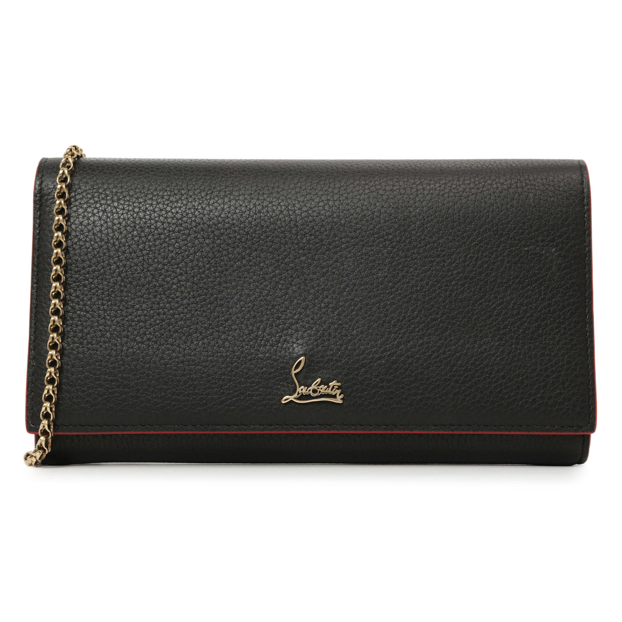 Christian Louboutin Black Calfskin Boudoir Chain Wallet