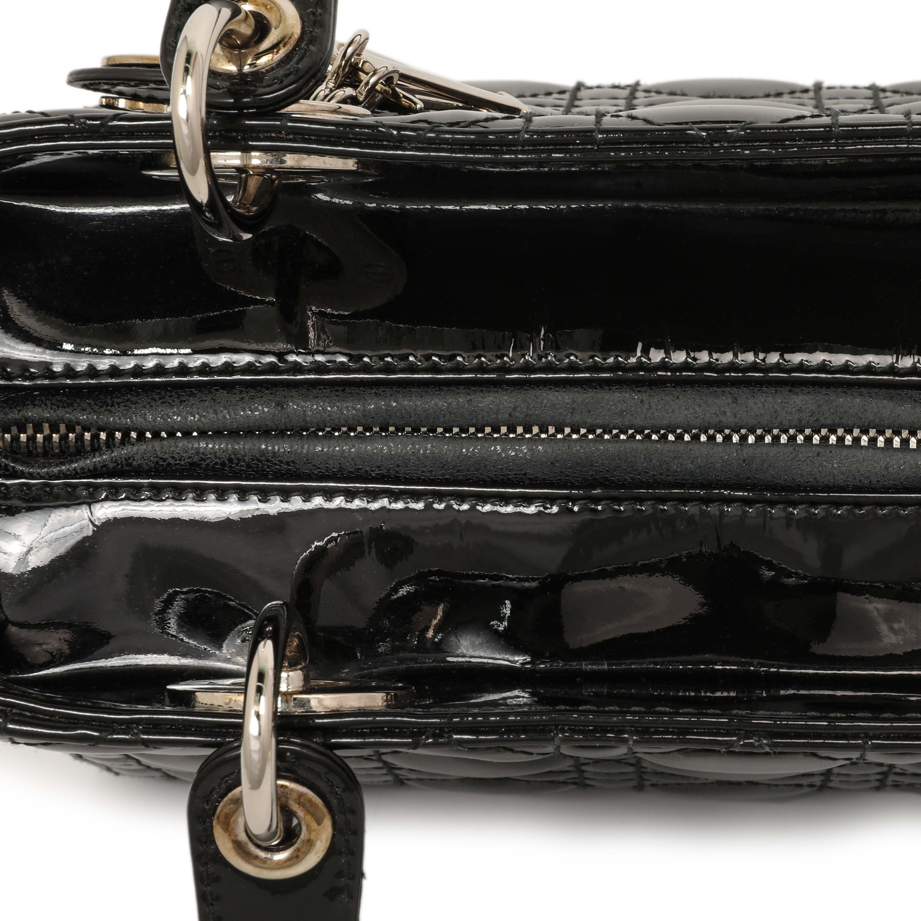 Christian Dior Black Patent Cannage Medium Lady Dior – Modaselle Christian Dior Black Patent Cannage Medium Lady Dior – Modaselle