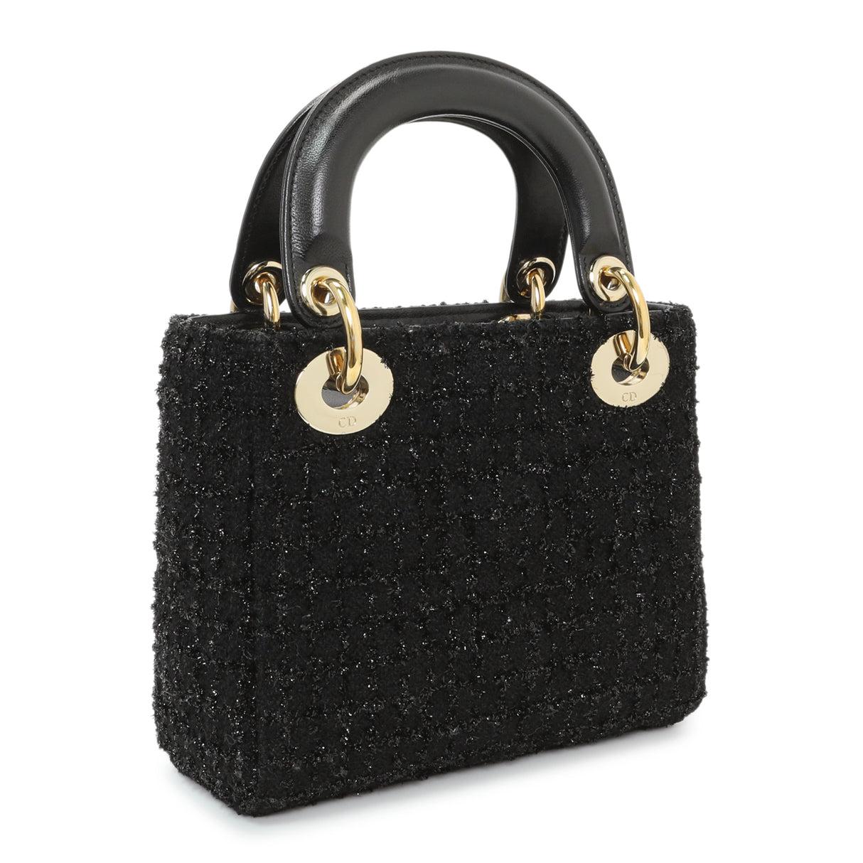 Christian Dior Black Tweed Mini Lady Dior Handbags Christian Dior