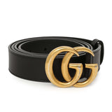 Gucci Black Calfskin Double G 30mm Belt