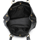 Prada Black Vitello Daino Shopping Tote Handbags Prada
