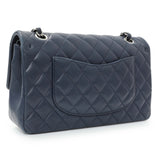 Chanel Blue Quilted Lambskin Medium Classic Double Flap Handbags Chanel