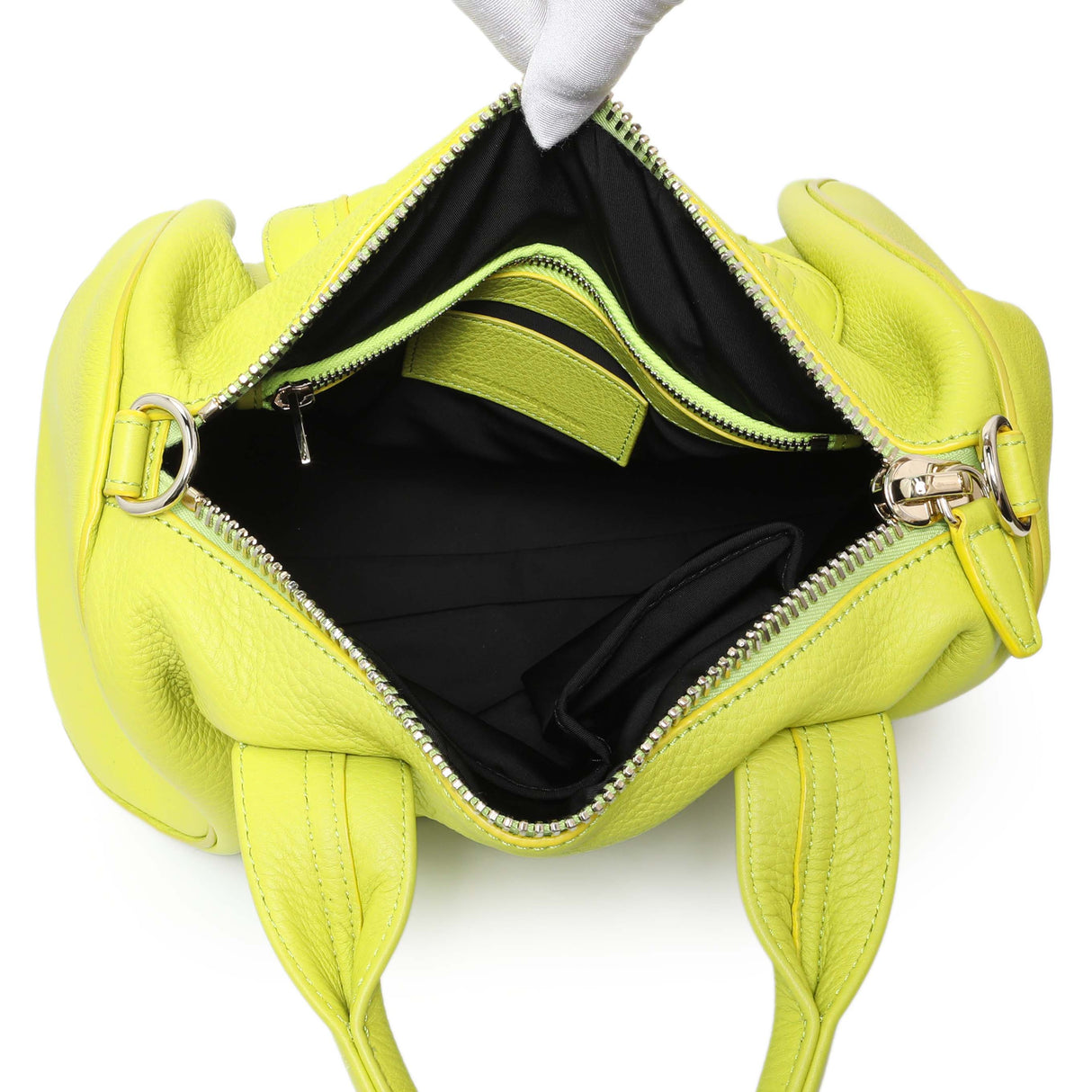 Alexander Wang Lime Green Pebbled Lambskin Rocco