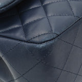 Chanel Blue Quilted Lambskin Medium Classic Double Flap Handbags Chanel