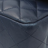 Chanel Blue Quilted Lambskin Medium Classic Double Flap Handbags Chanel