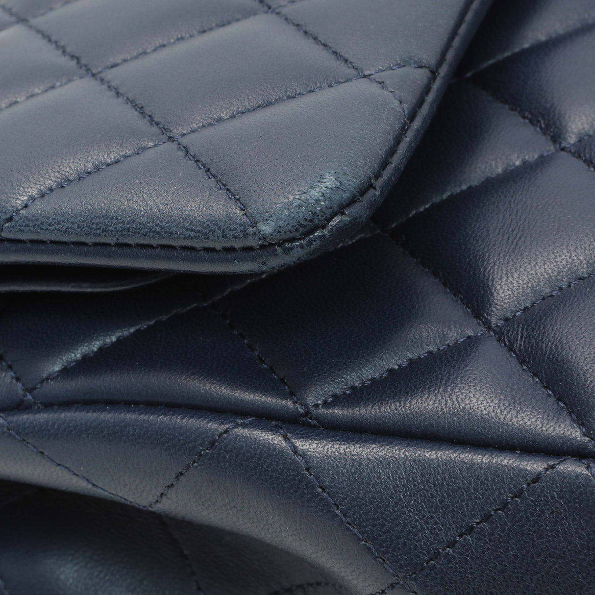 Chanel Blue Quilted Lambskin Medium Classic Double Flap Handbags Chanel