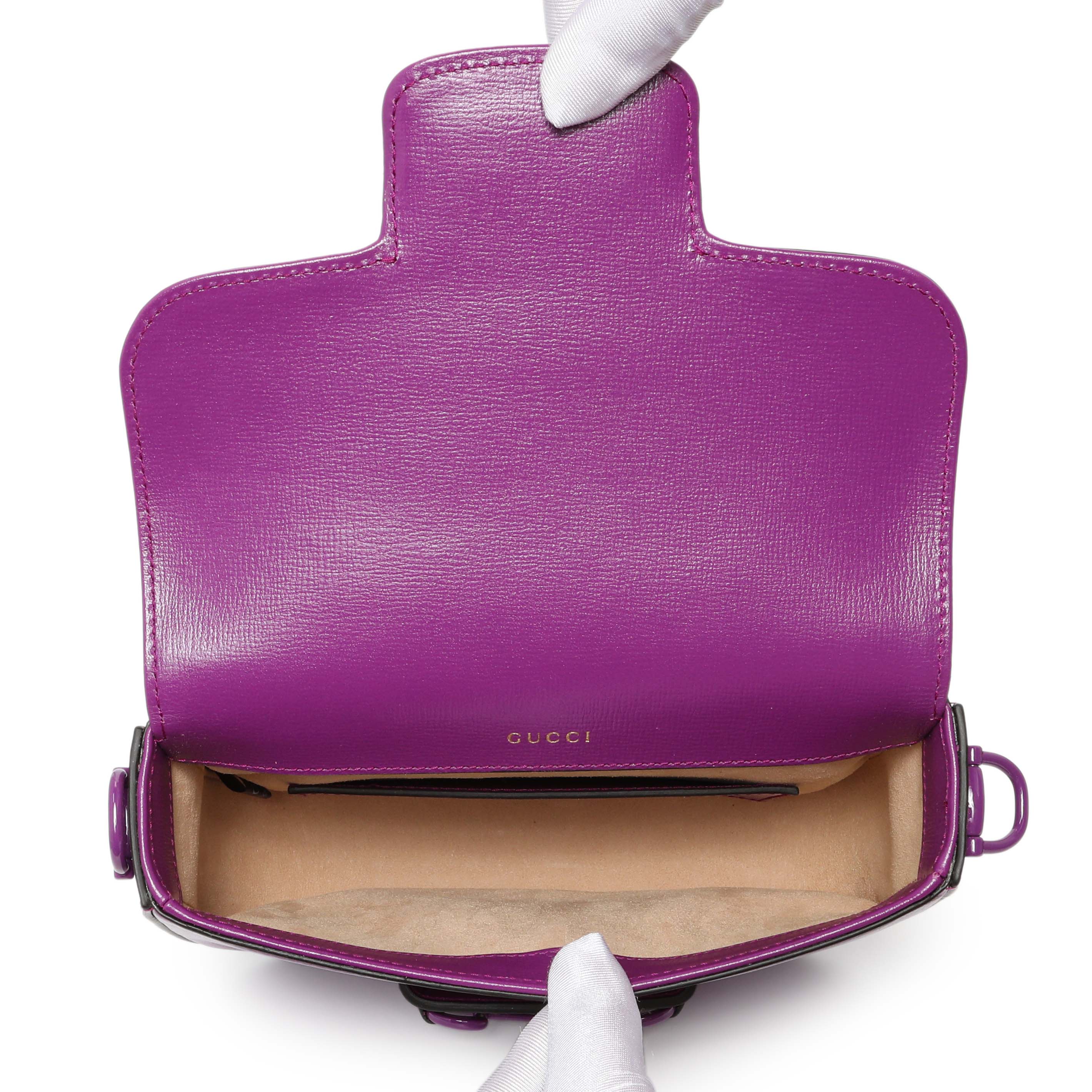 Gucci Purple Calfskin Horsebit 1955 Small Shoulder Bag – Modaselle