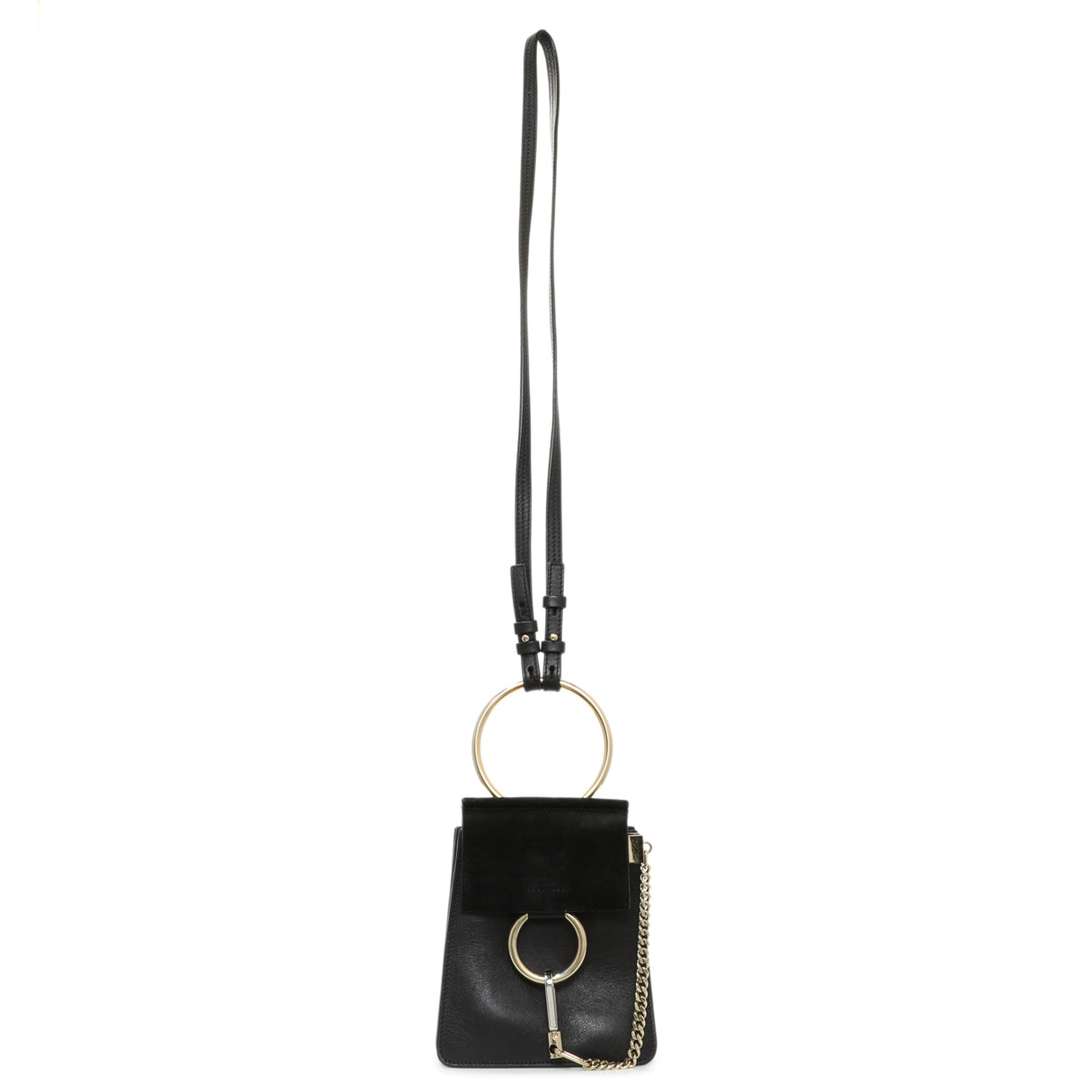 Chloe Black Suede Calfskin Mini Faye Bracelet Bag Handbags Chloe