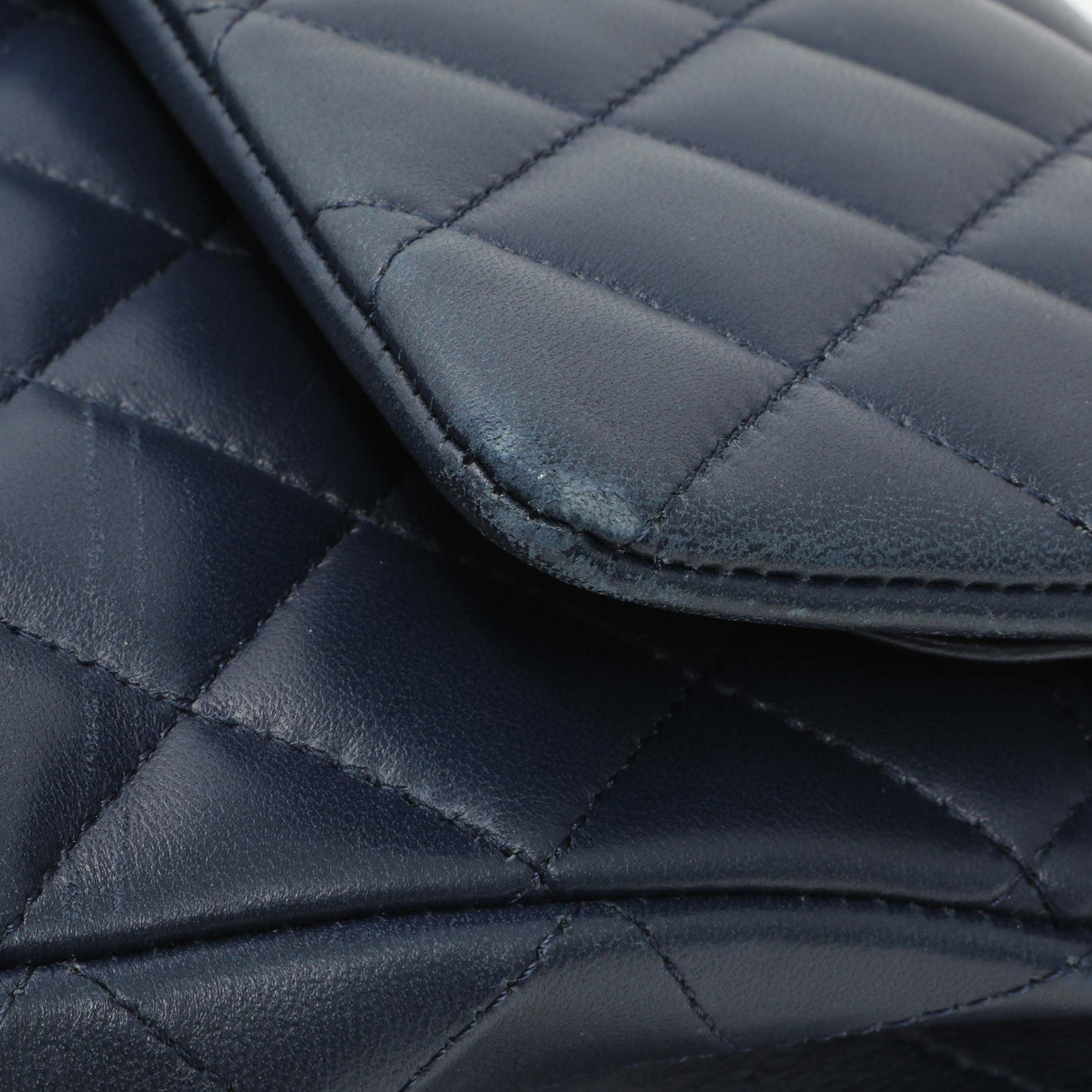 Chanel Blue Quilted Lambskin Medium Classic Double Flap Handbags Chanel