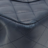 Chanel Blue Quilted Lambskin Medium Classic Double Flap Handbags Chanel