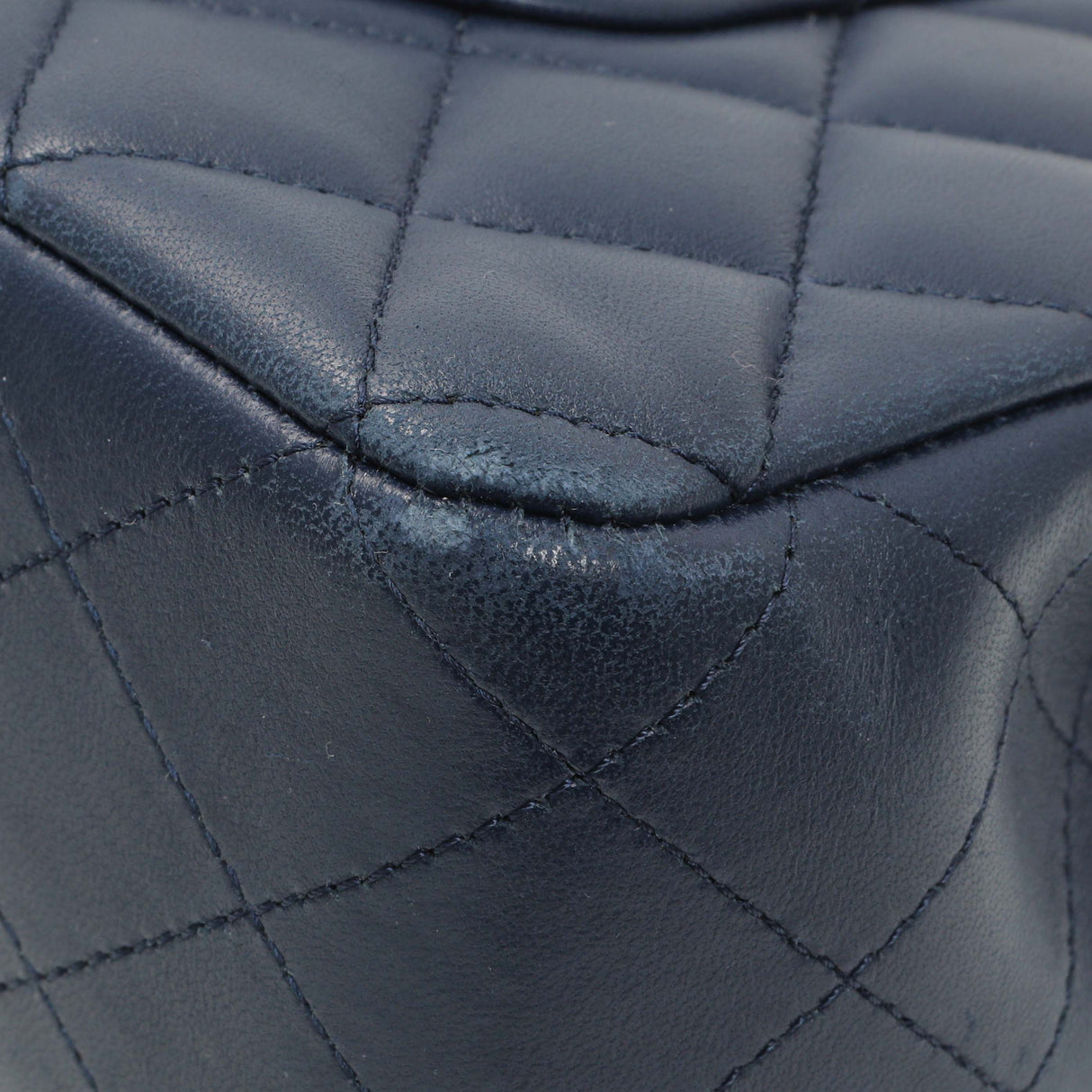 Chanel Blue Quilted Lambskin Medium Classic Double Flap Handbags Chanel