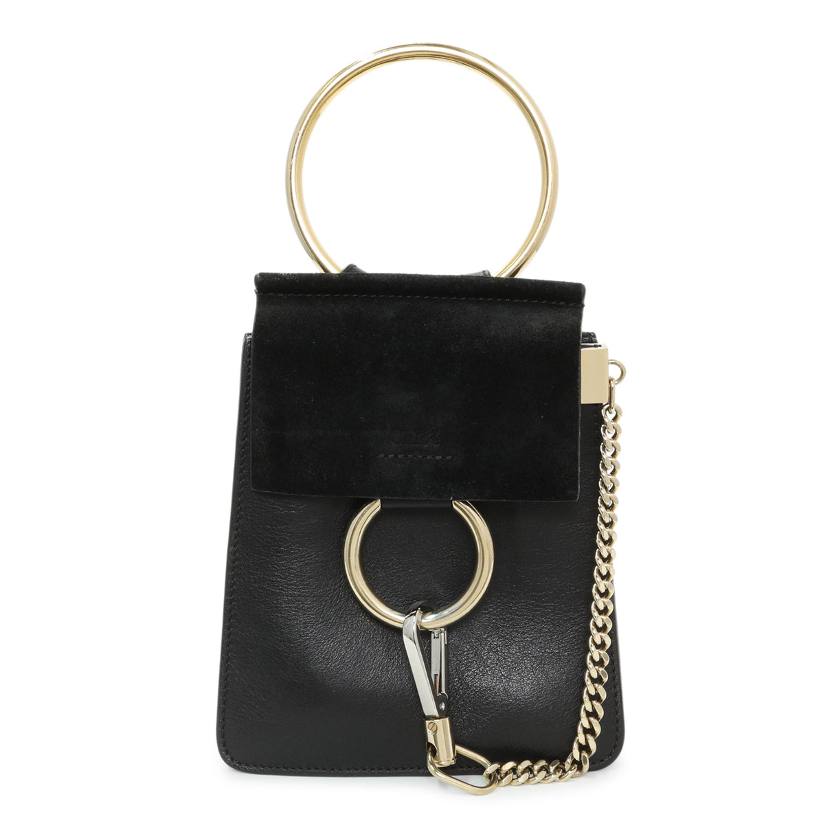Chloe Black Suede Calfskin Mini Faye Bracelet Bag Handbags Chloe