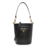 Prada Black Calfskin Symbole Bucket Bag Handbags Prada