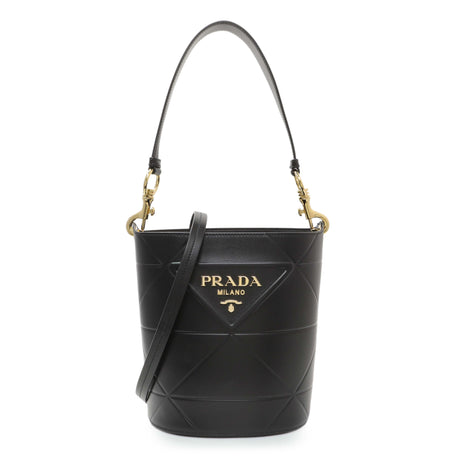 Prada Black Calfskin Symbole Bucket Bag Handbags Prada