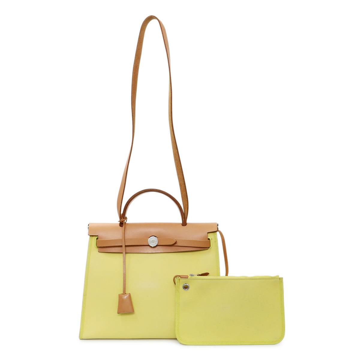 Hermes Vache Hunter Yellow Toile Herbag Zip 31 PM Handbags Hermes