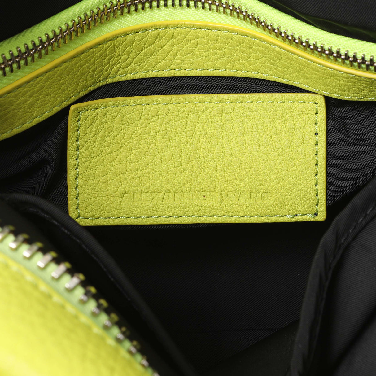 Alexander Wang Lime Green Pebbled Lambskin Rocco