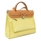 Hermes Vache Hunter Yellow Toile Herbag Zip 31 PM Handbags Hermes
