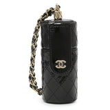 Chanel Black Patent Lipstick Case On Chain Accessories Chanel