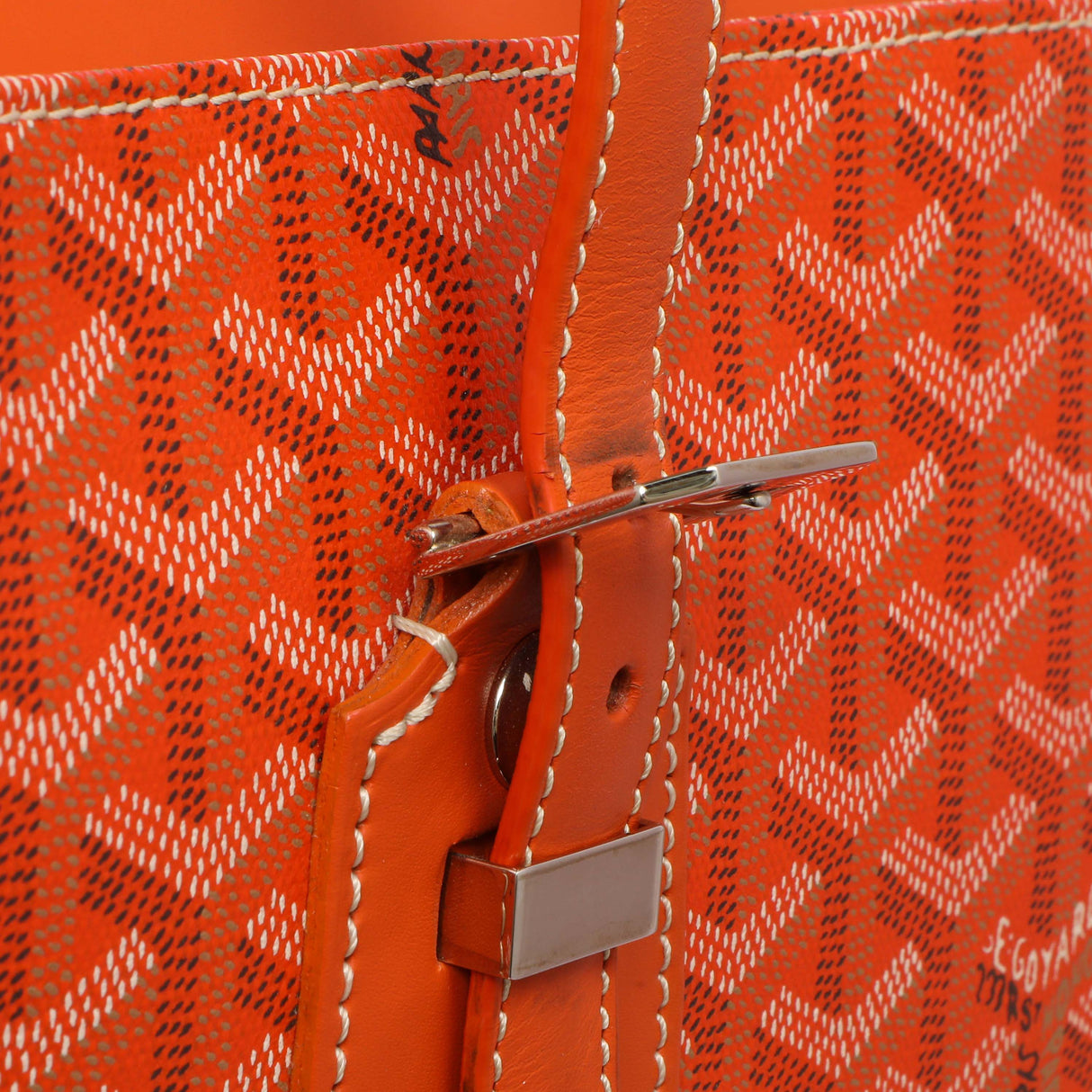 Goyard Orange Goyardine Sac Marie Galante GM