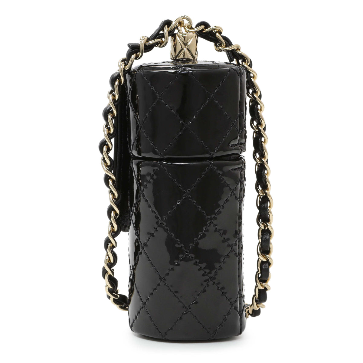 Chanel Black Patent Lipstick Case On Chain Accessories Chanel