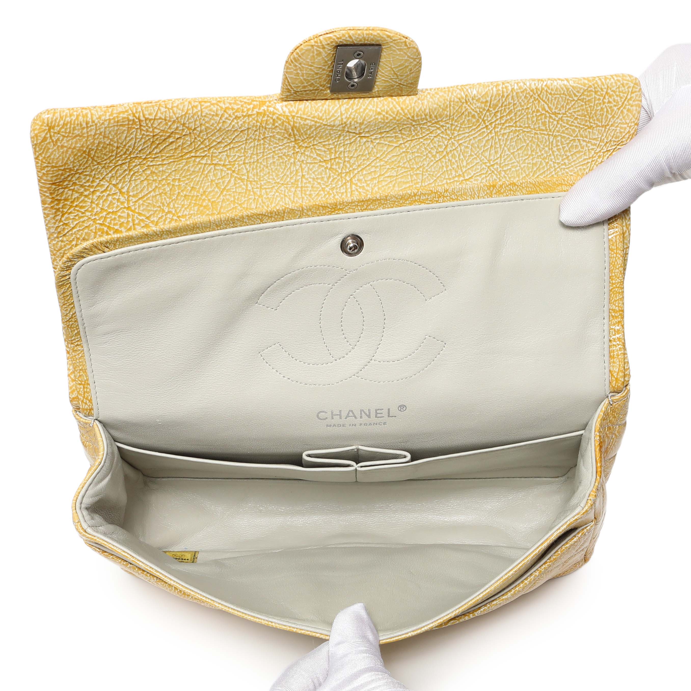 Chanel Beige Crinkled Patent Medium Double Flap – Modaselle