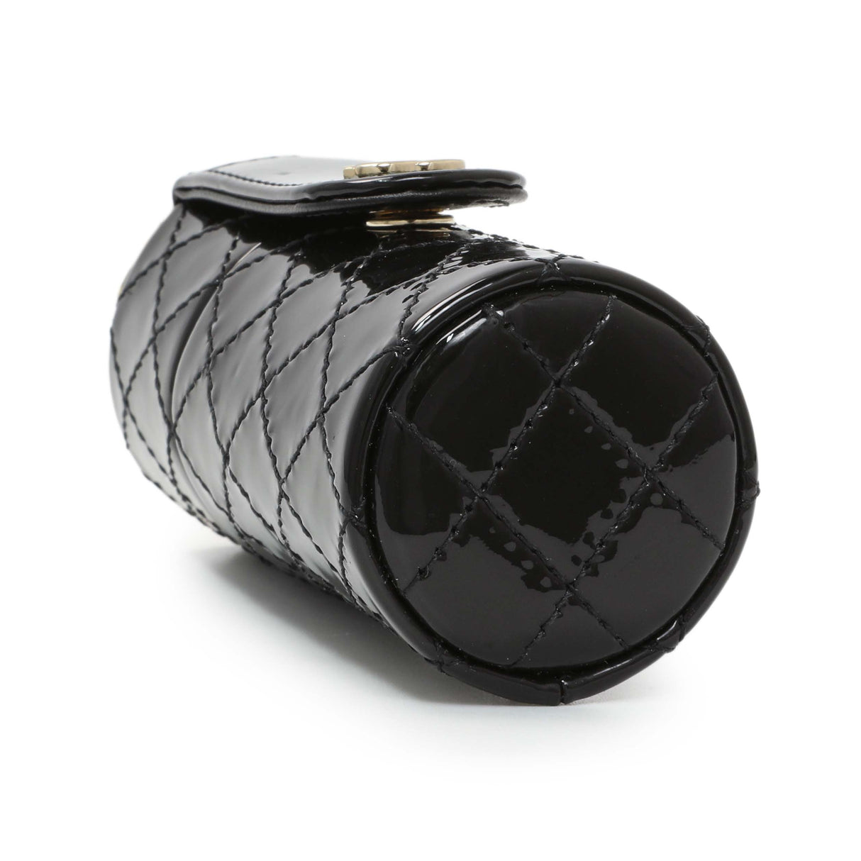 Chanel Black Patent Lipstick Case On Chain Accessories Chanel