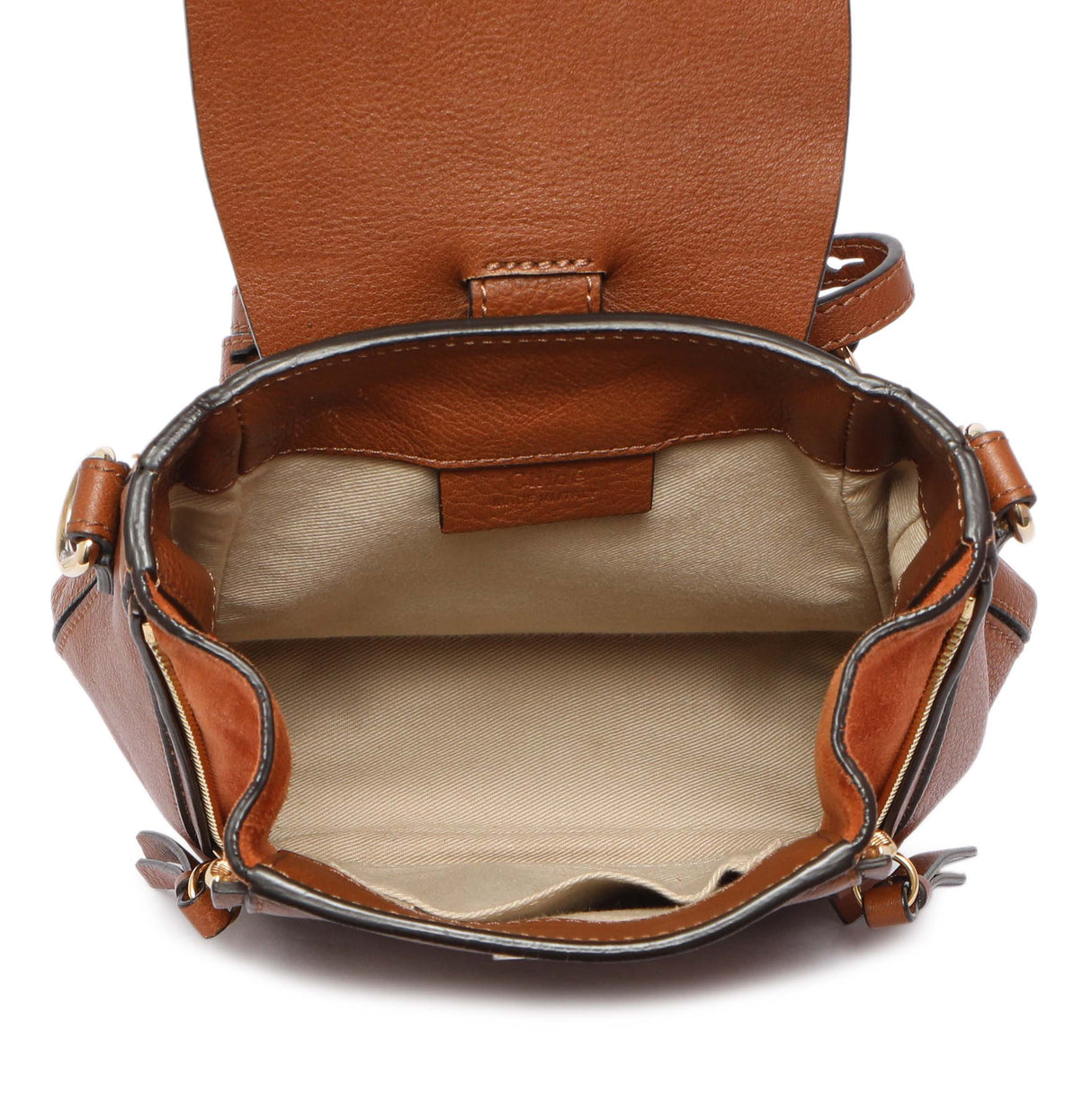 Chloe Tan Suede Calfskin Mini Faye Backpack