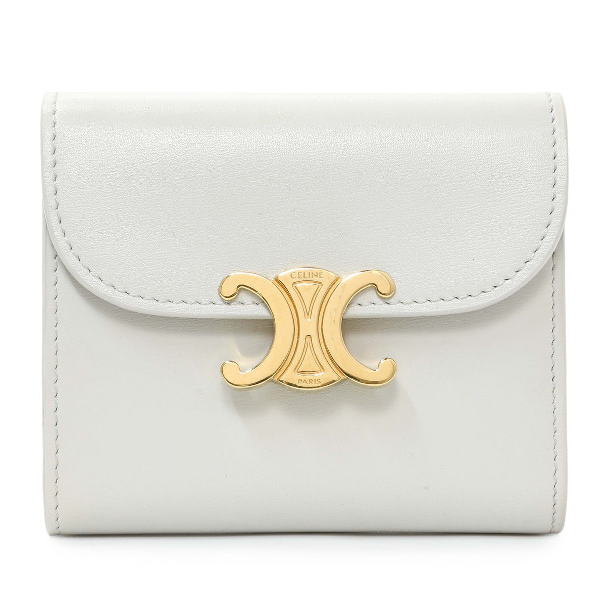 Celine Grey Shiny Calfskin Small Triomphe Wallet Accessories Celine