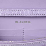 Balenciaga Lilac Shiny Calfskin Crocodile Embossed Hourglass Chain Bag Handbags Balenciaga