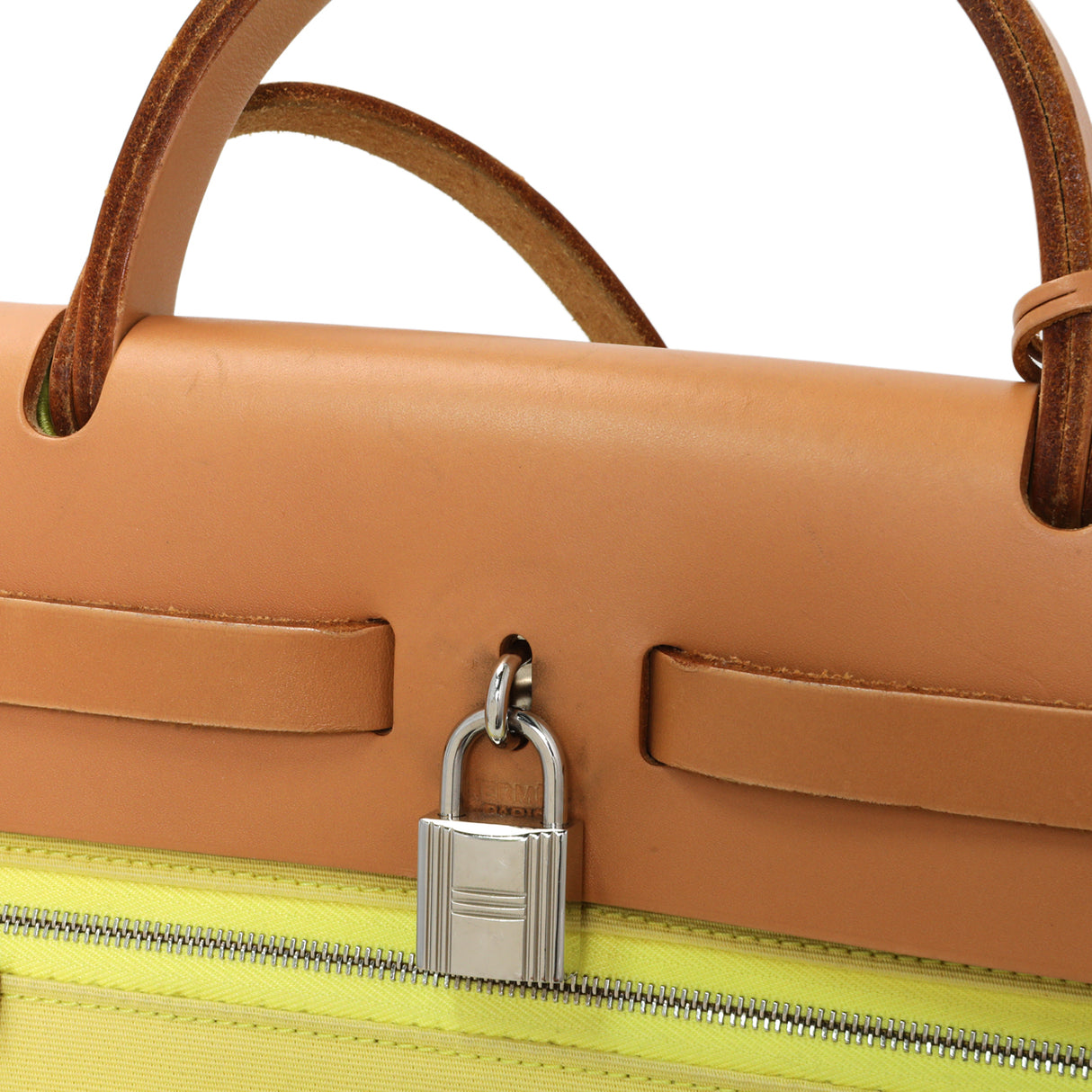 Hermes Vache Hunter Yellow Toile Herbag Zip 31 PM Handbags Hermes