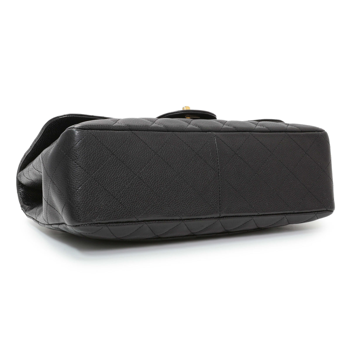 Chanel Black Quilted Caviar Jumbo Single Flap Handbags Chanel