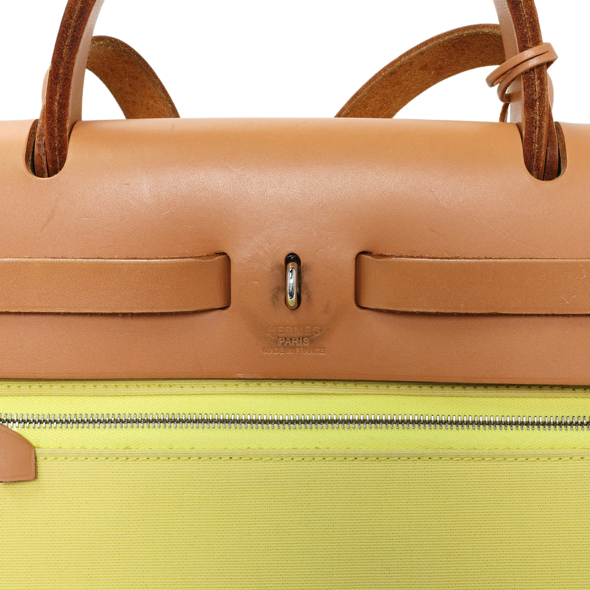 Hermes Vache Hunter Yellow Toile Herbag Zip 31 PM Handbags Hermes