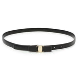 Salvatore Ferragamo Black Leather Bow Belt