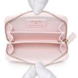 Chanel Light Pink Quilted Caviar Zip Coin Wallet Accessories Chanel