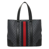 Gucci Black GG Supreme Monogram Web Tote Handbags Gucci