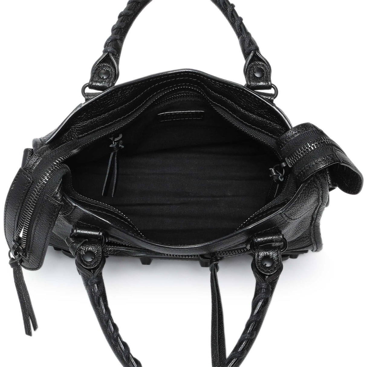 Balenciaga Black Chevre Metallic Edge Mini City