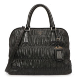 Prada Black Nappa Gaufre Double Handle Tote