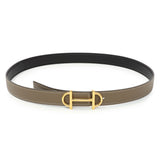Hermes Black Swift Etoupe Epsom 24mm Reversible Gamma Belt Handbags Hermes
