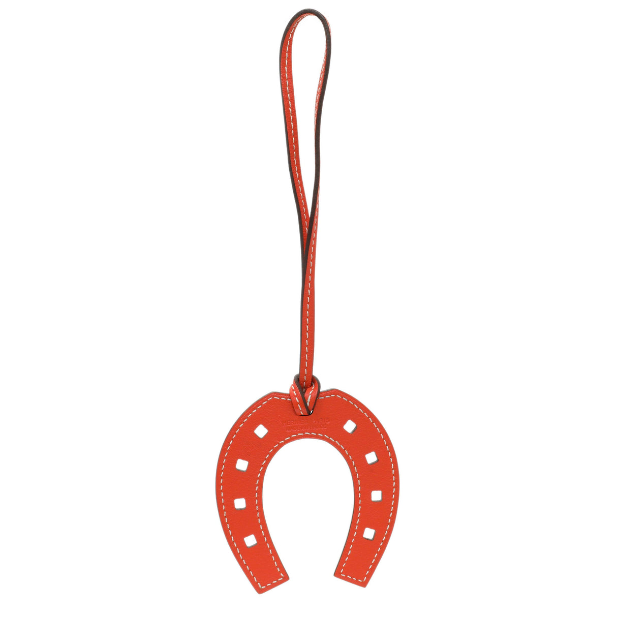 Hermes Orange Swift Paddock Horseshoe Bag Charm Accessories Hermes
