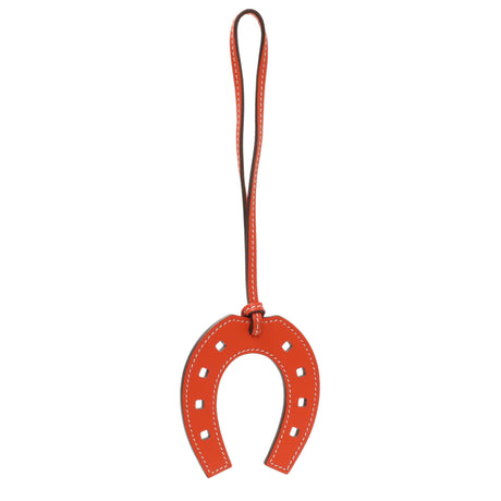Hermes Orange Swift Paddock Horseshoe Bag Charm Accessories Hermes