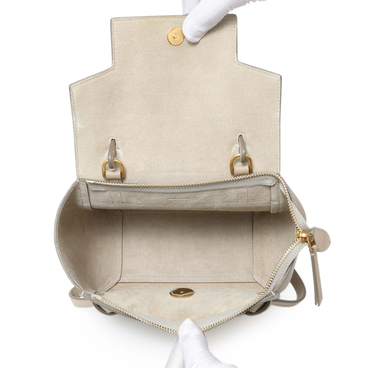 Celine Beige Grained Calfskin Nano Belt Bag