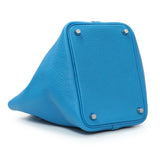 Hermes Bleu Zanzibar Clemence Picotin Lock 18 PM Handbags Hermes