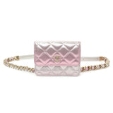 Chanel Pink Gradient Iridescent Lambskin Quilted Waist Bag Handbags Chanel