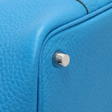 Hermes Bleu Zanzibar Clemence Picotin Lock 18 PM Handbags Hermes