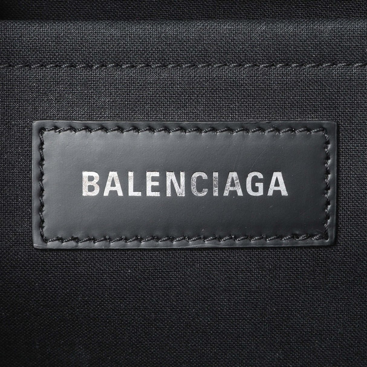 Balenciaga Small Hardware Scribble Printed Denim Tote Bag