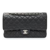 Chanel Black Quilted Caviar Medium Classic Double Flap Handbags Chanel