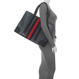 Gucci Black GG Supreme Monogram Web Tote Handbags Gucci